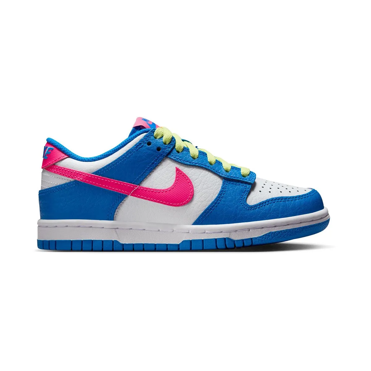 Nike Dunk Low 'Blue White Light Lemon Twist Hyper Pink' Big Kids' Shoes Streamlined ease Shine Finish