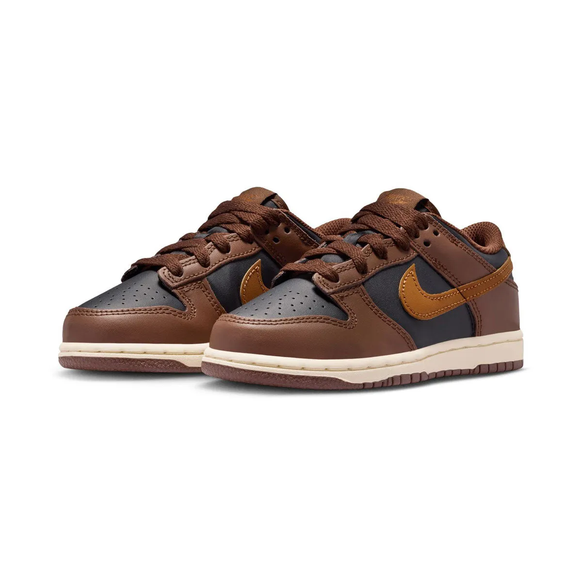 Nike Dunk Low 'Brown Black' Little Kids' Shoes Muscle Friendly