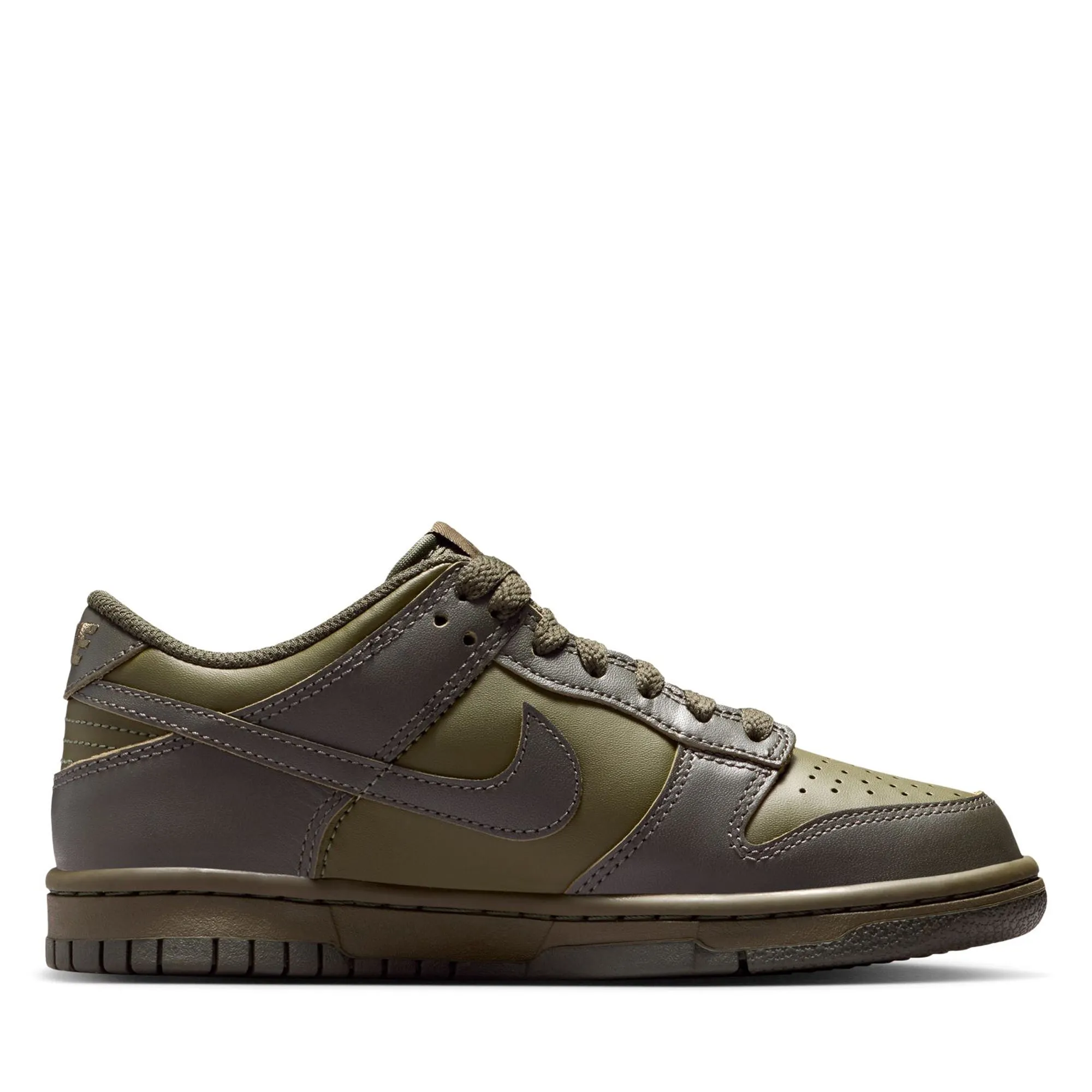 Nike Dunk Low (GS) - Cargo Khaki/University Red Lace   Up Closure Unique cushioning