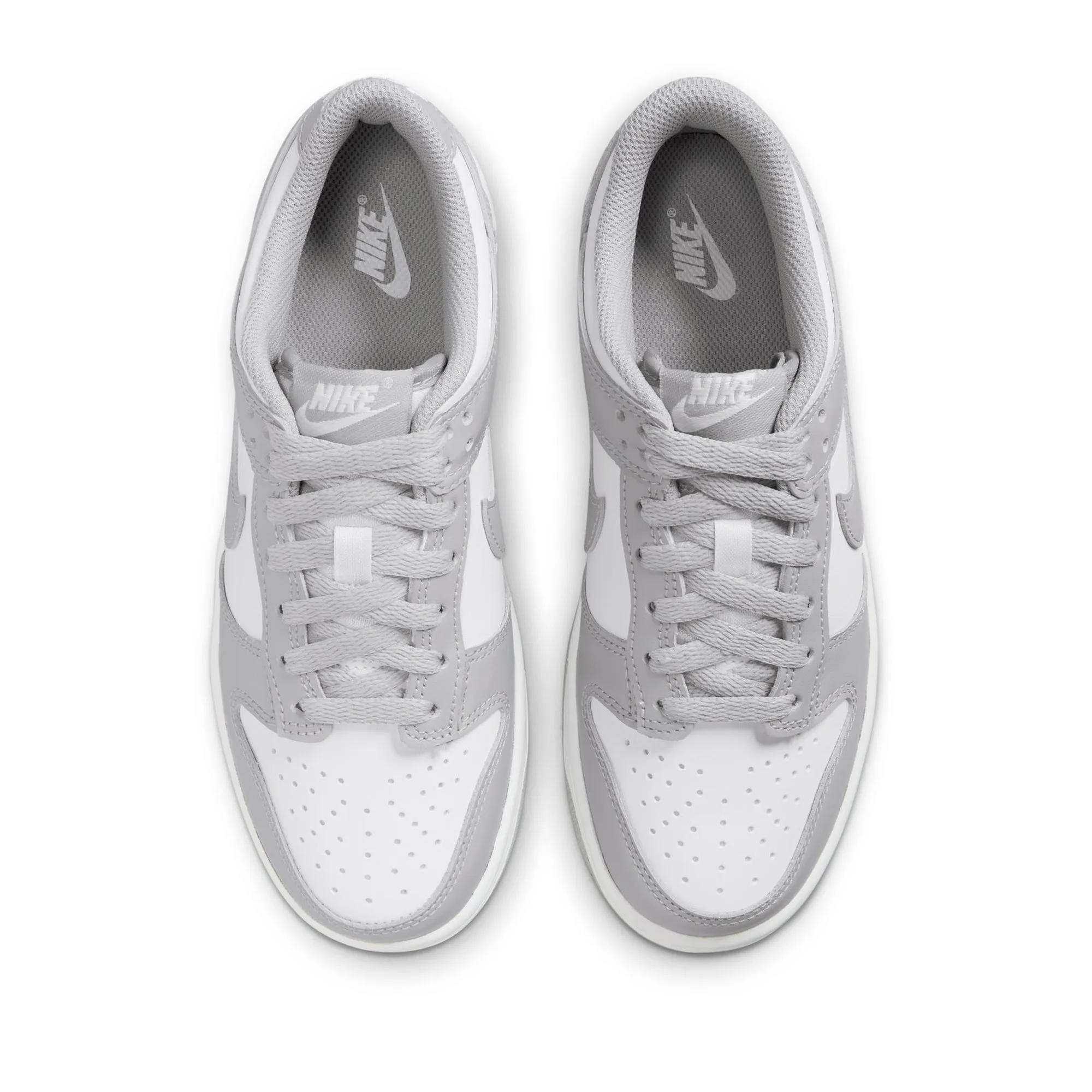 Comfortable Run Lace Up Closure Systems Nike Dunk Low (GS) - White/Light Smoke Grey