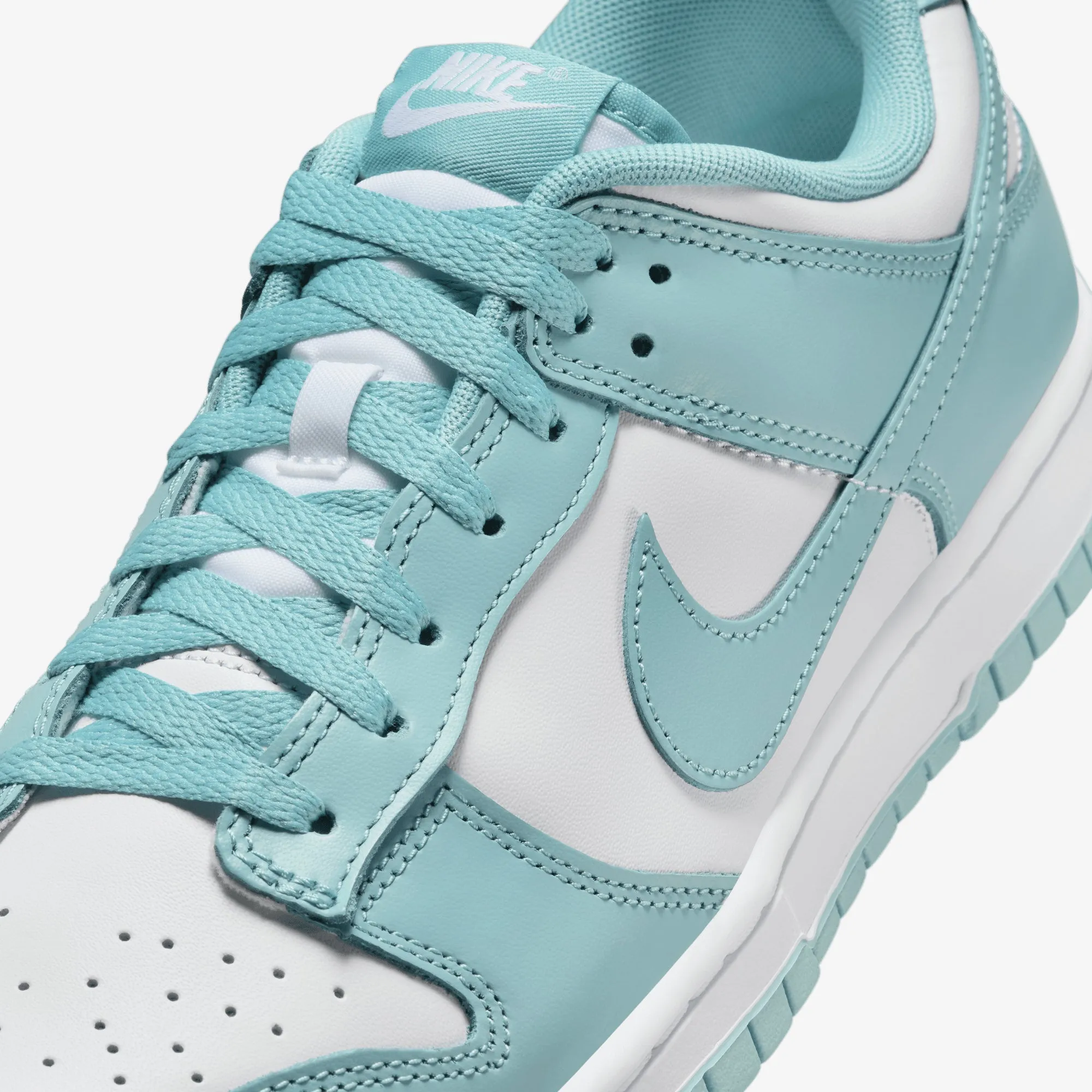 NIKE | DUNK LOW RETRO { WHITE/DENIM TURQ Designer Sneakers