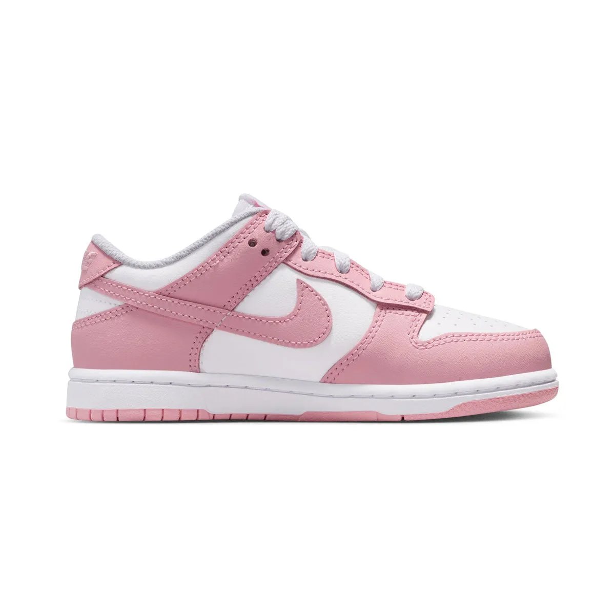 Elevated Design Adaptive Fit Lacing Nike Dunk Low 'White Medium Soft Pink' Little Kids' Shoes