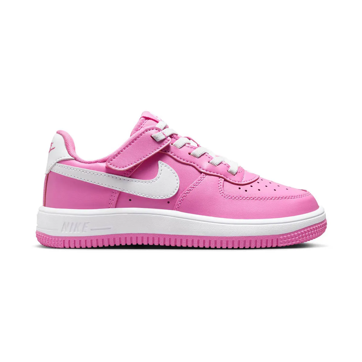 Nike Force 1 Low EasyOn 'Playful Pink' Little Kids' Shoes TPE Compression Foam Reinforced toe