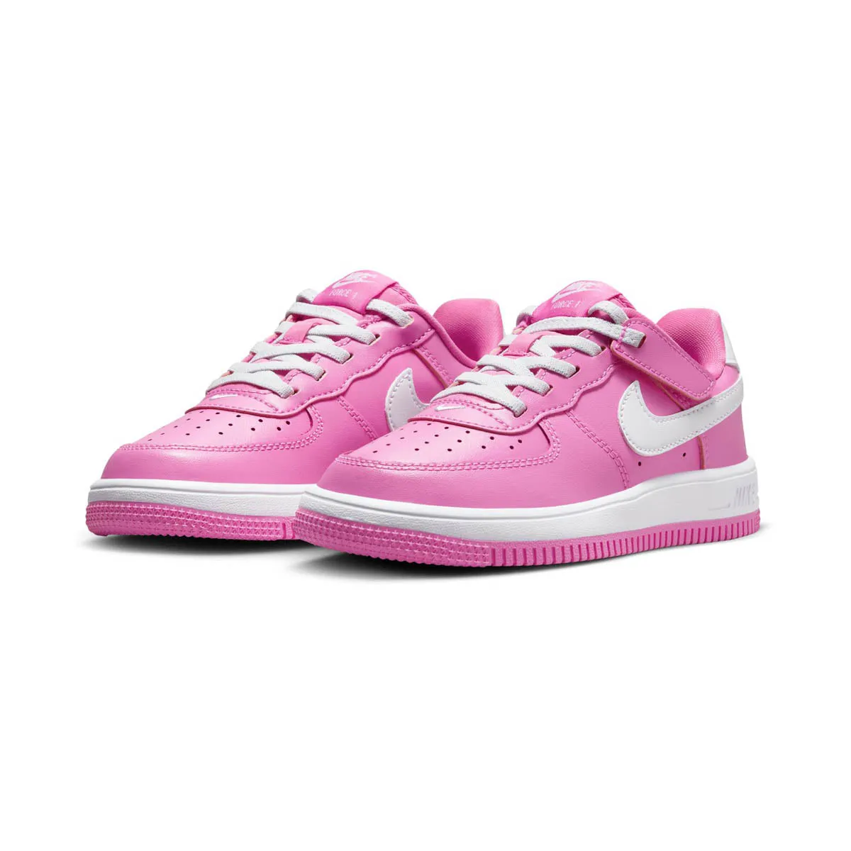 Eco Conscious Packaging Streamlined silhouette Nike Force 1 Low EasyOn 'Playful Pink' Little Kids' Shoes