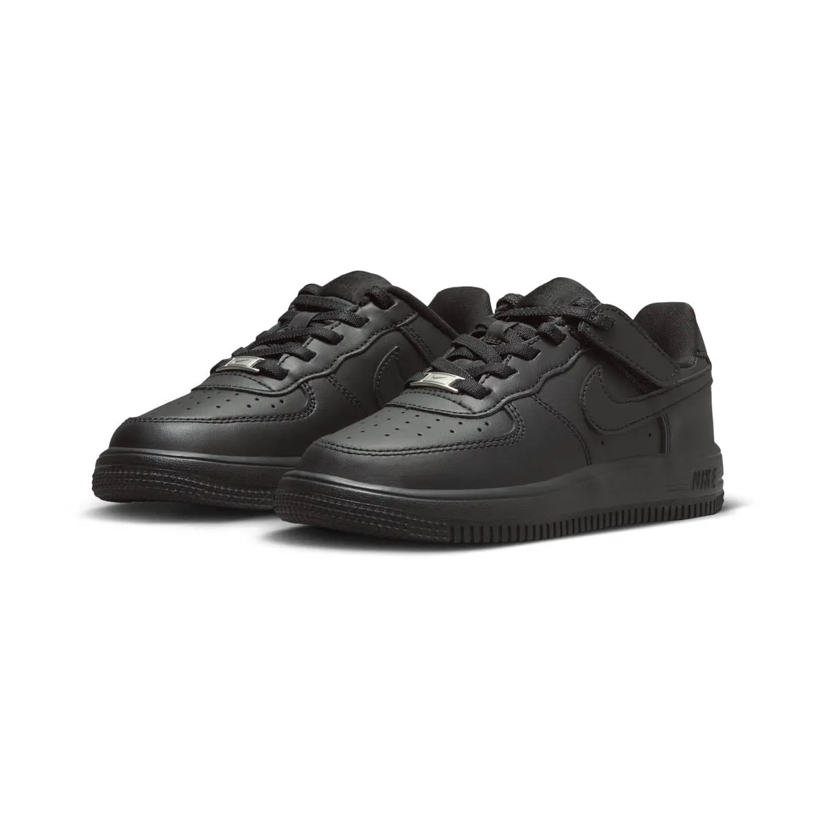 Microfiber Insole Hook And Loop Nike Force 1 Low EasyOn 'Triple Black' Little Kids' Shoes
