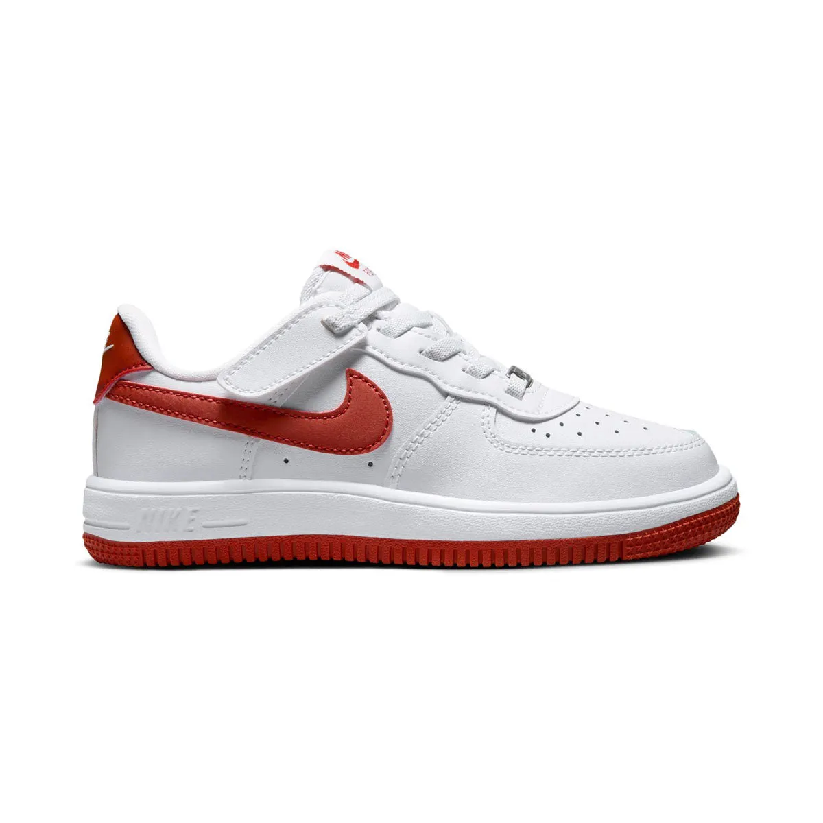 Heat Dissipation Channels Secure Grip Nike Force 1 Low EasyOn 'White Dragon Red' Little Kids' Shoes