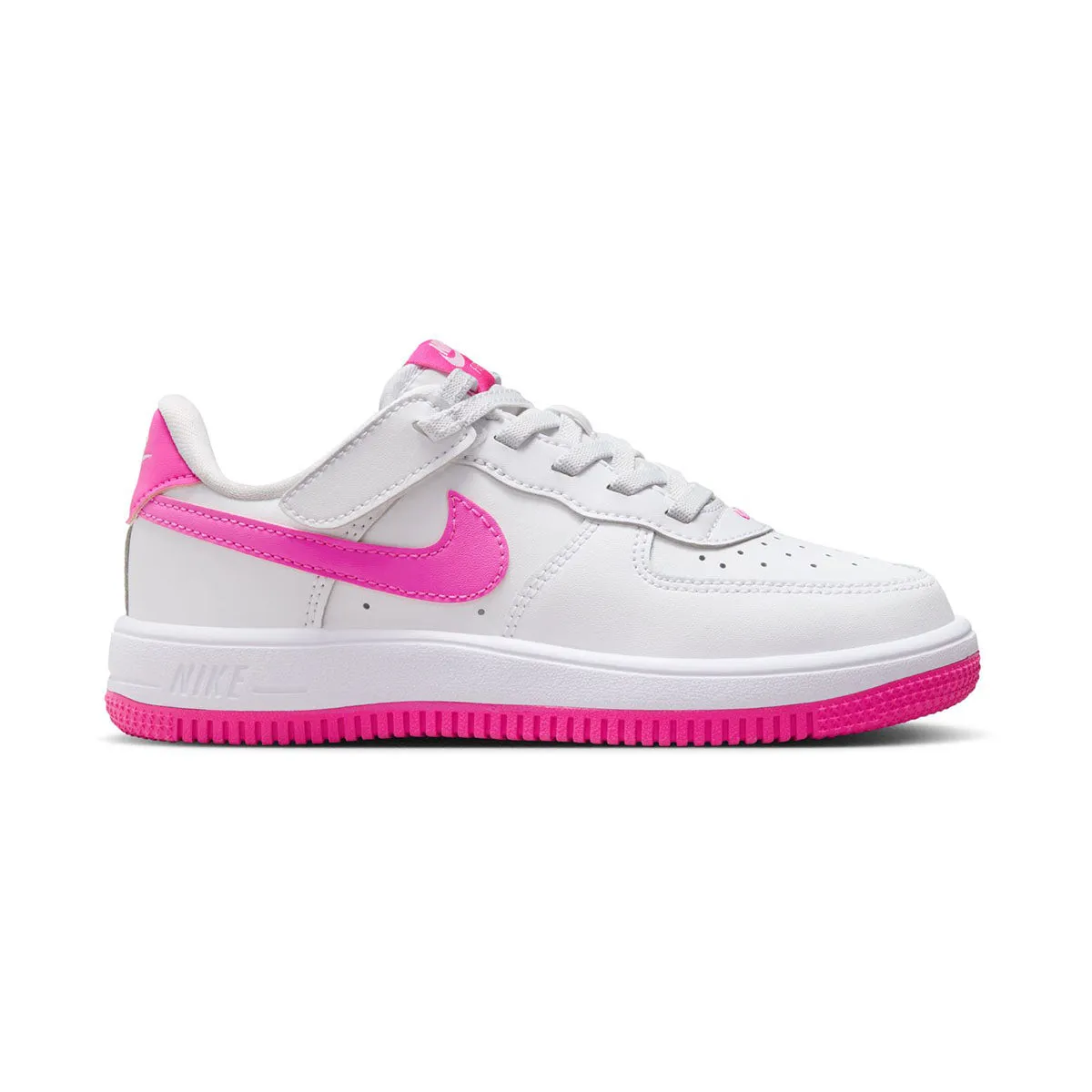 Nike Force 1 Low EasyOn 'White Laser Fuchsia' Little Kids' Shoes Variable Density Padding