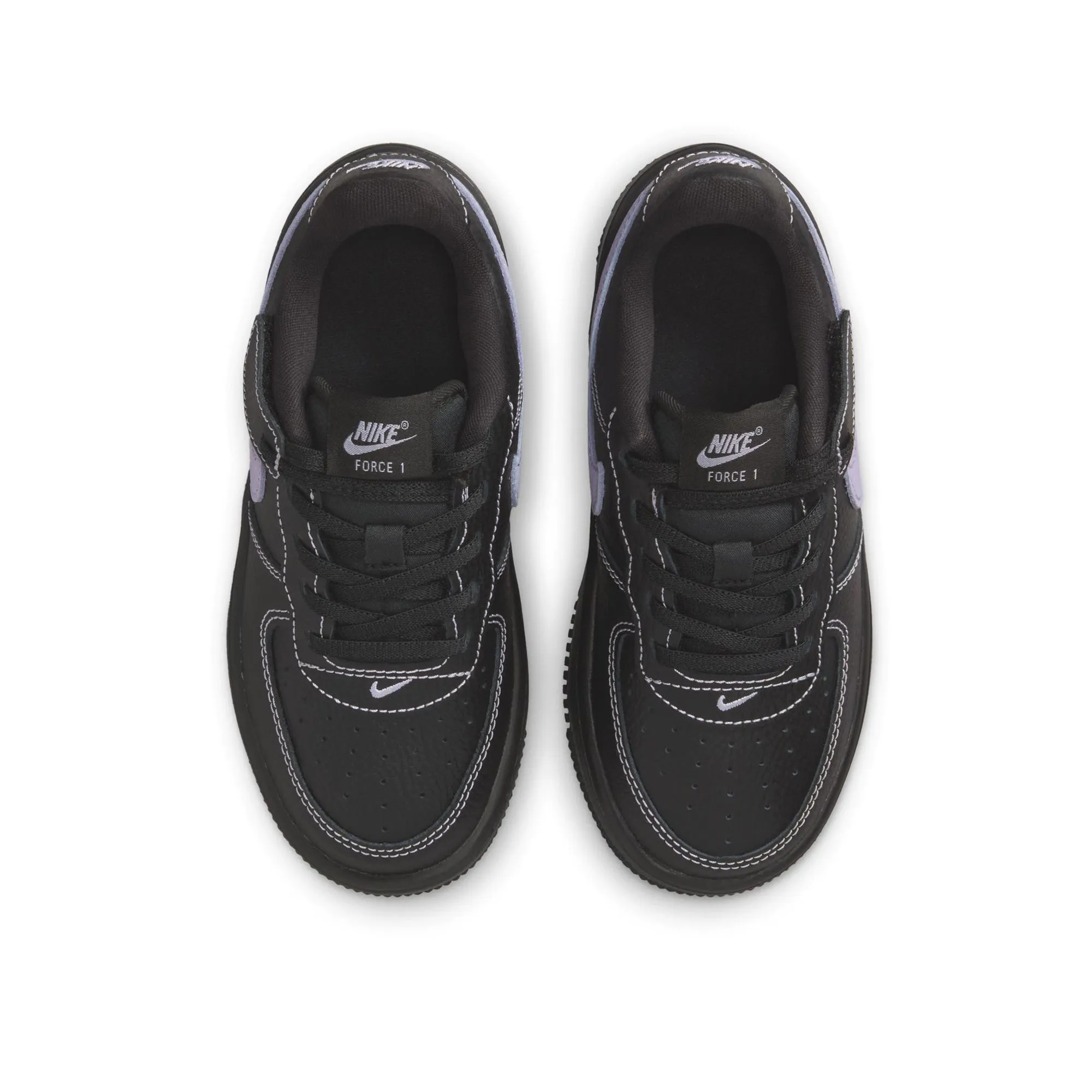 SlipOn Nike Force 1 Low LV8 EasyOn (PS) - Black/Hydrangeas