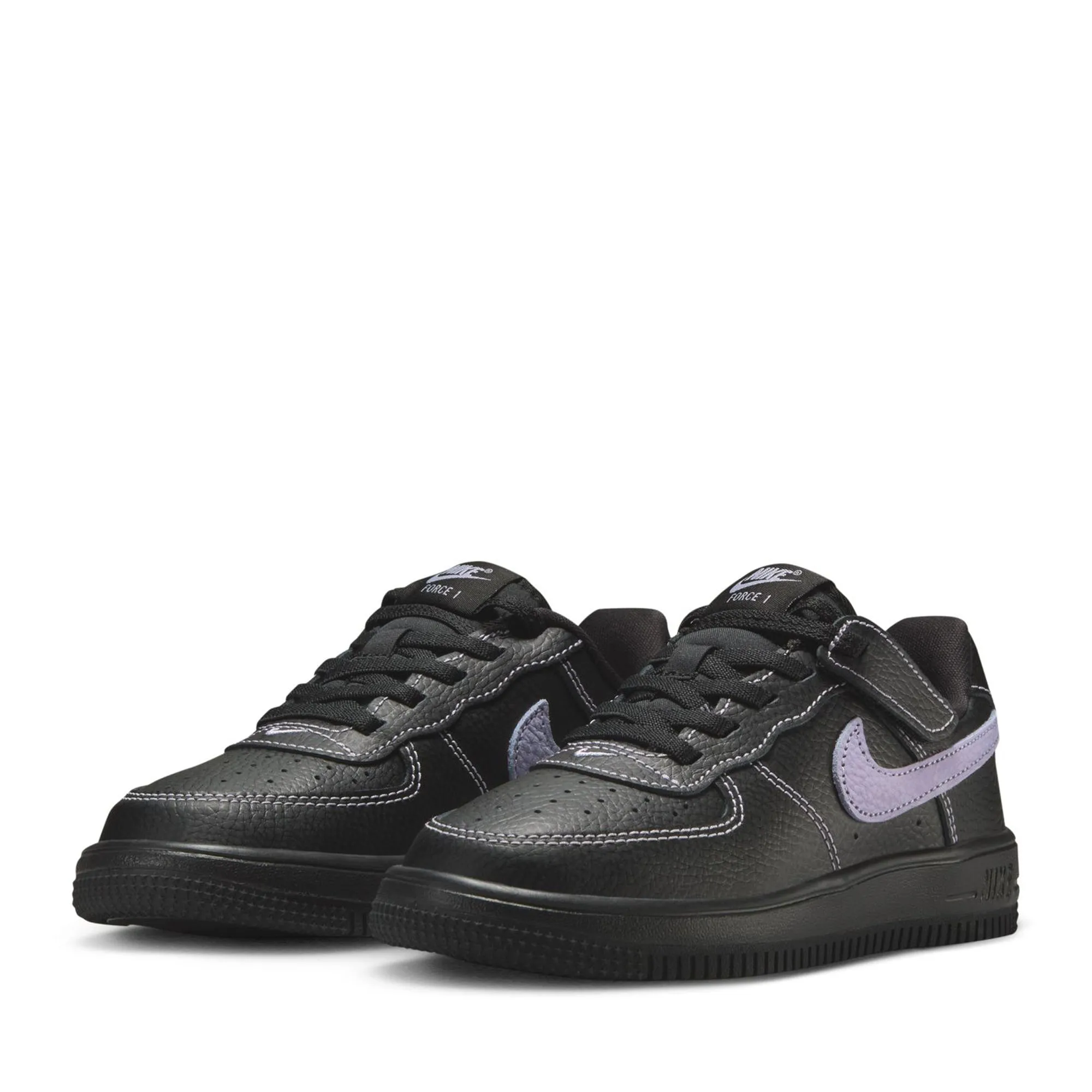 Nike Force 1 Low LV8 EasyOn (PS) - Black/Hydrangeas Abrasion Resistant Lining Anti Odor
