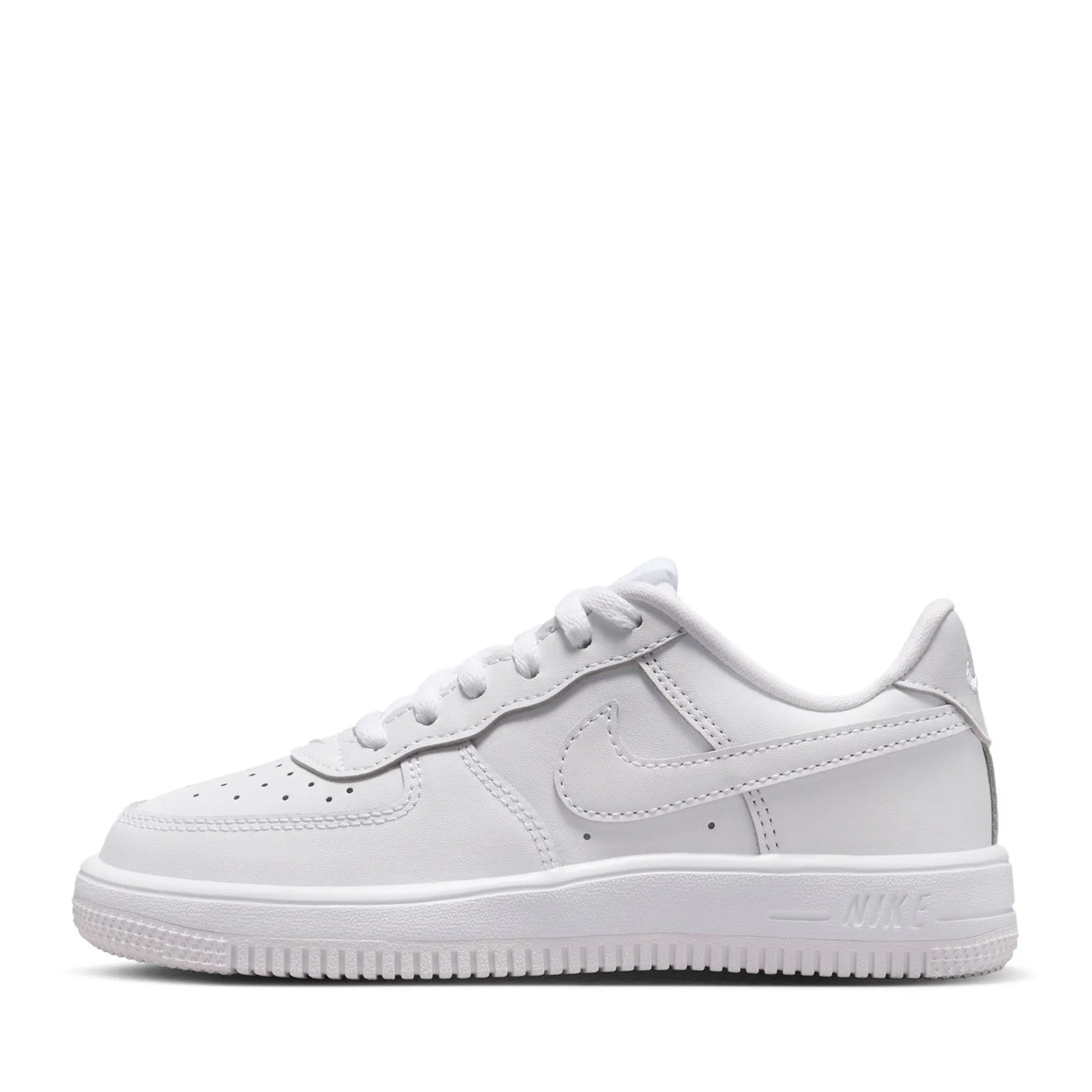 Nike Force 1 Low (PS) - White/White Durable Outsole Design