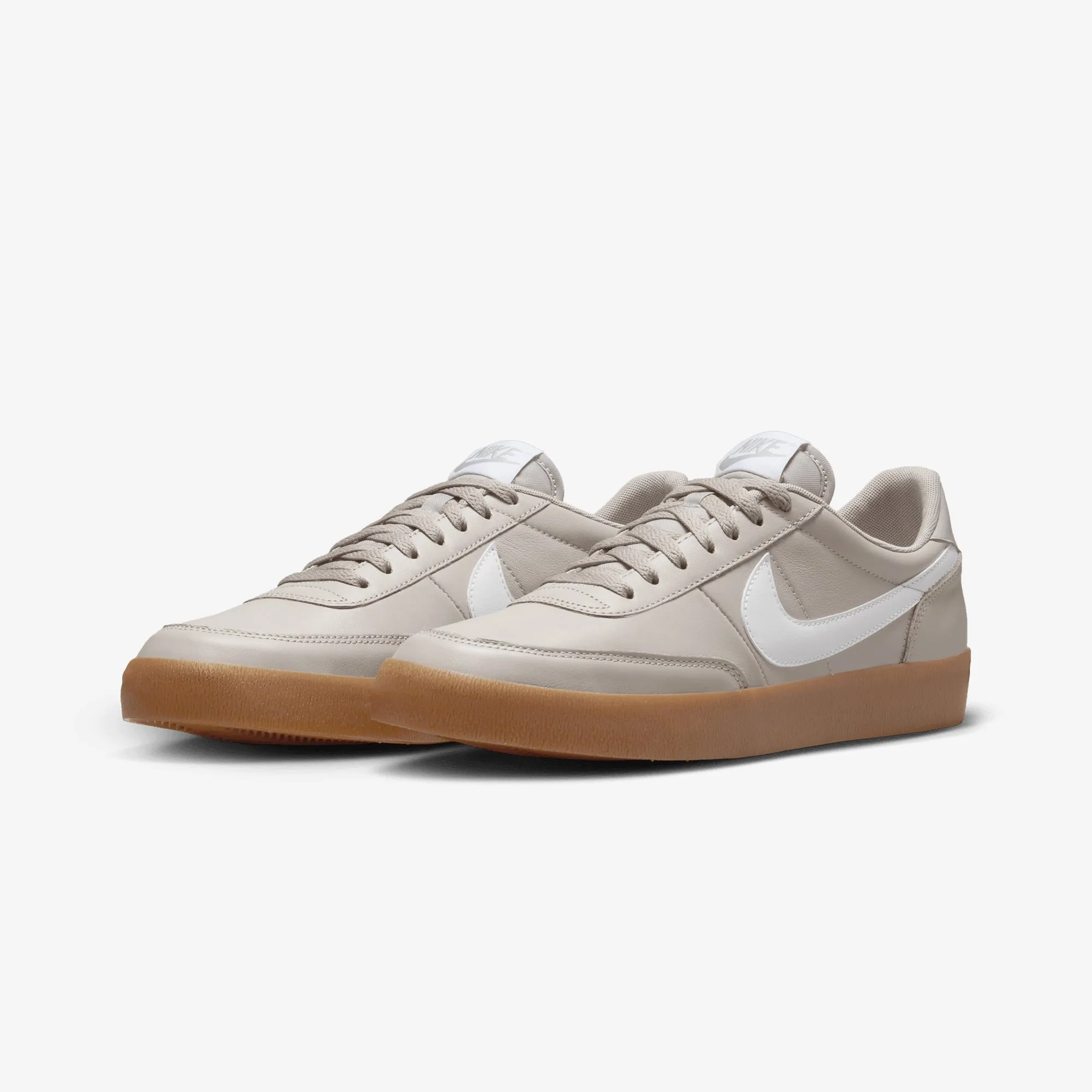 Knit Fabric Construction Smart cushioning Nike | KILLSHOT 2 LEATHER { COLLEGE GREY/WHITE-GUM MED BROWN