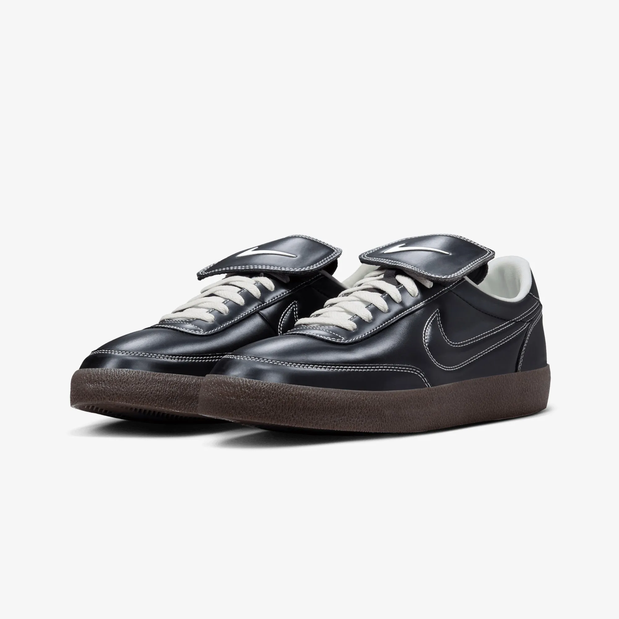 Breathable Outsole Vents Smooth Leather NIKE | KILLSHOT 2 PREMIUM { BLACK/BLACK-SAIL-BAROQUE BROWN