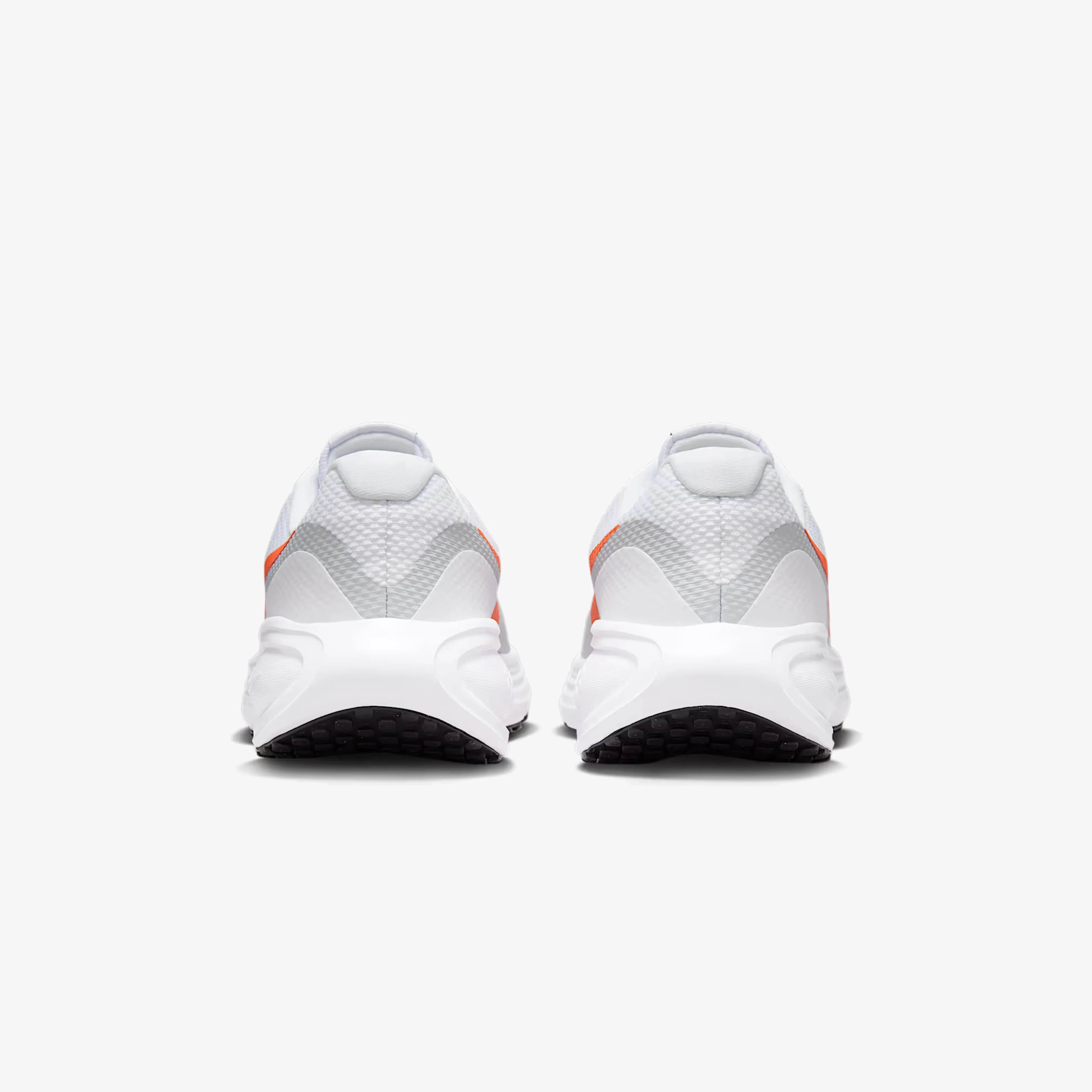 Nike | REVOLUTION 8 { WHITE/BRIGHT CRIMSON-PURE PLATINUM-BLACK Ankle Hugging Design fitness walk