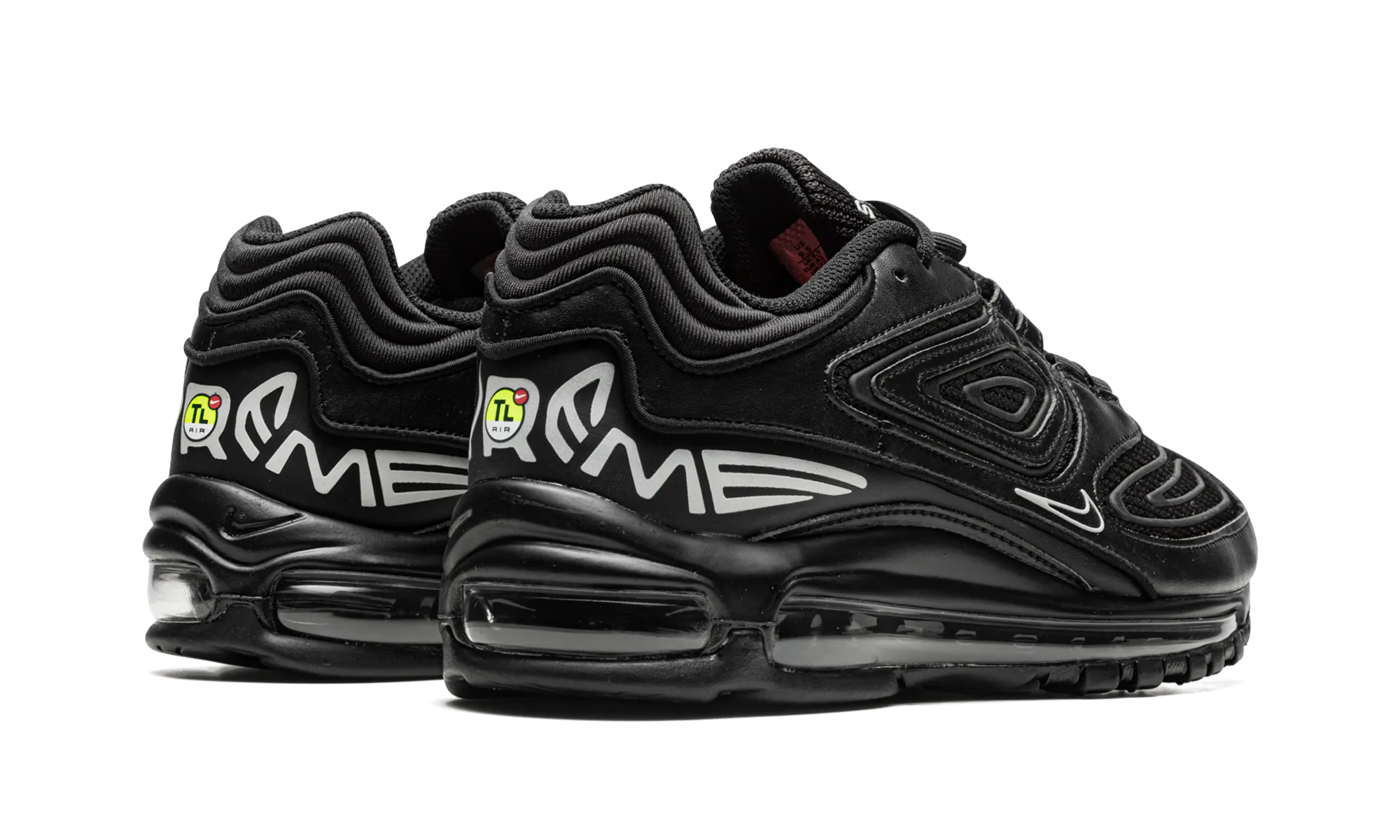Air Max 98 TL "Supreme - Black" running in a plastic bridge area shoes seamless socks liner