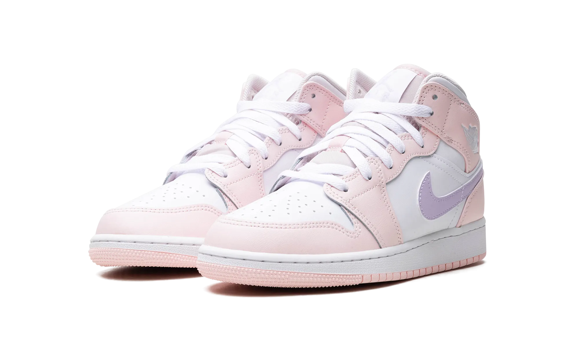 Air Jordan 1 Mid GS "Pink Wash" Seamless grip High Rebound Sole