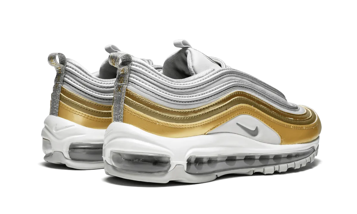 supportive shock - absorbing shoes running in poorly - maintained tracks shoes AIR MAX 97 SE WMNS "Metallic Gold/Metallic Silver"