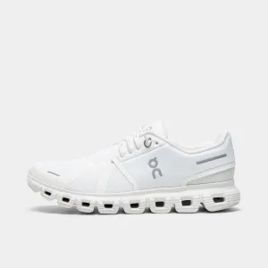 On Women's Cloud 6 White / White Seamless Fit Work Commute Pool Ready