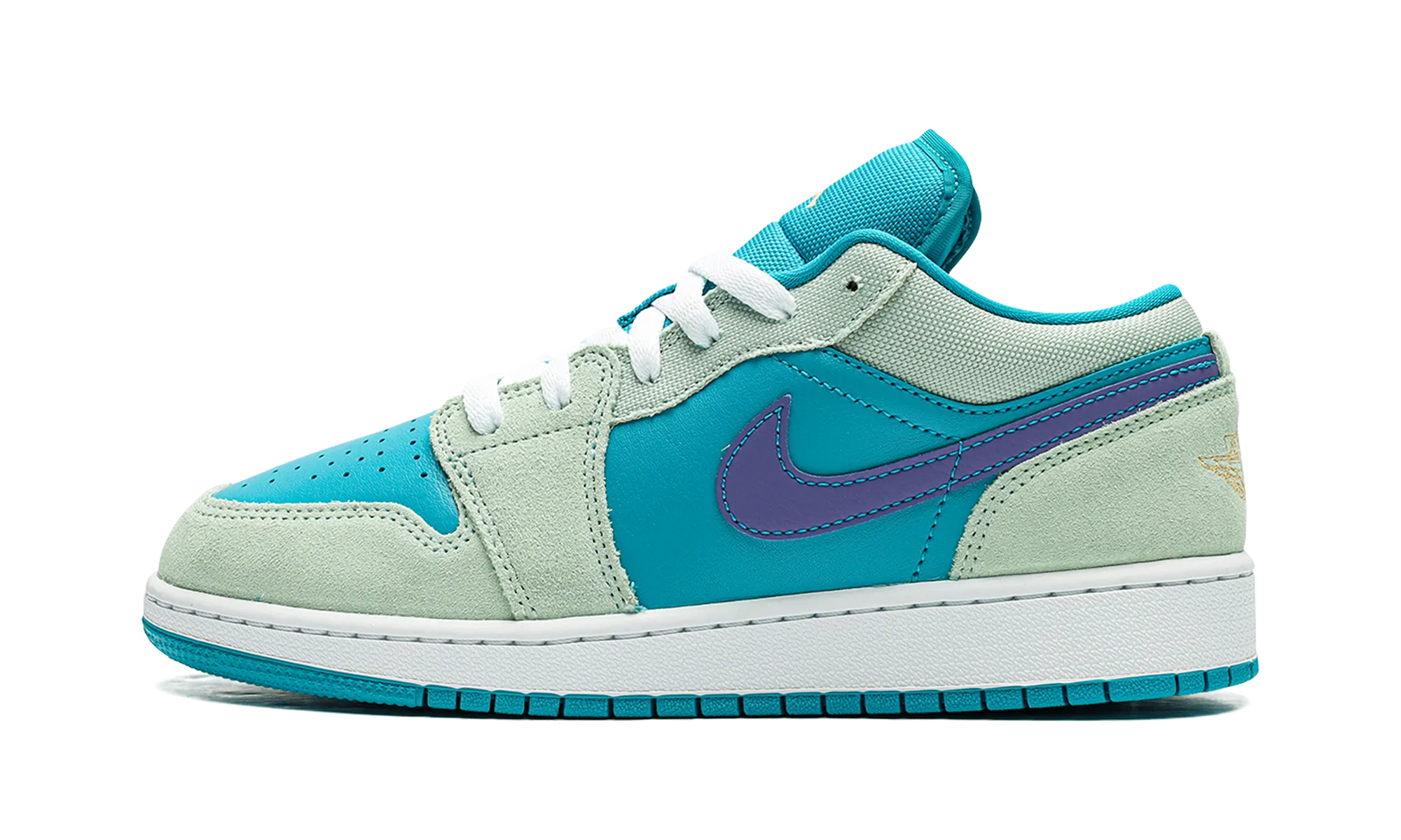 AIR JORDAN 1 LOW SE GS "AQUATONE CONCORD" Casual Elegance Bare Footfeel