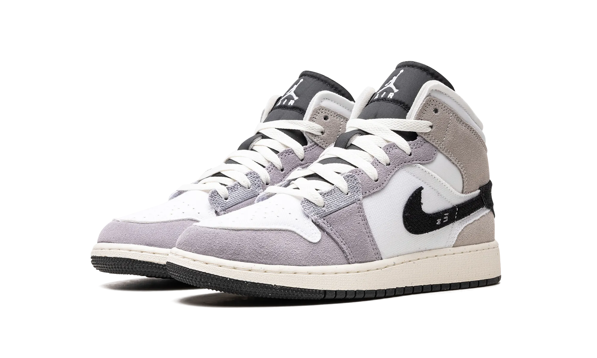 Air Jordan 1 Mid SE Craft GS "Cement Grey" Quick Style Vegan Material Option