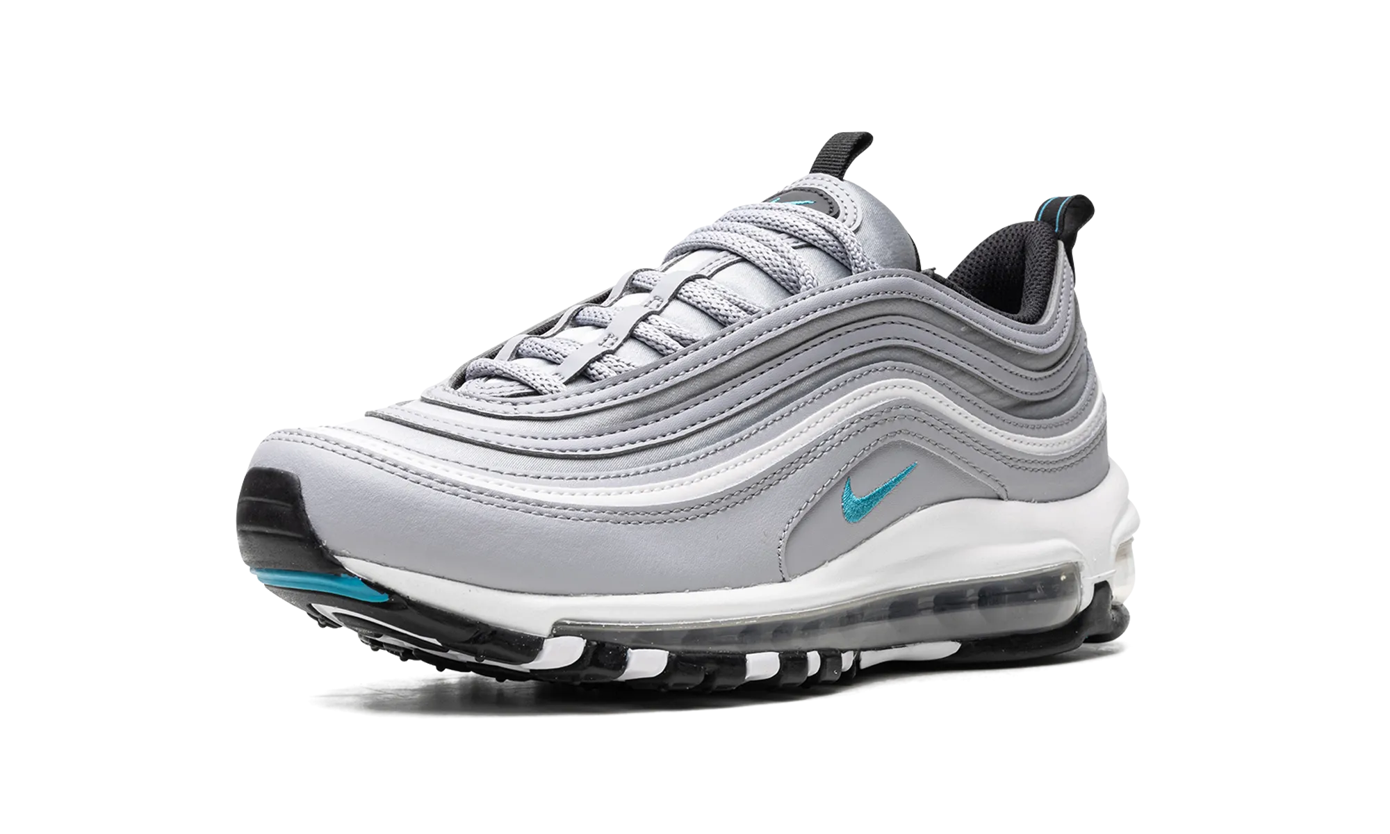 road races Breathable Cushion AIR MAX 97 WMNS "Wolf Grey / Teal Nebula"