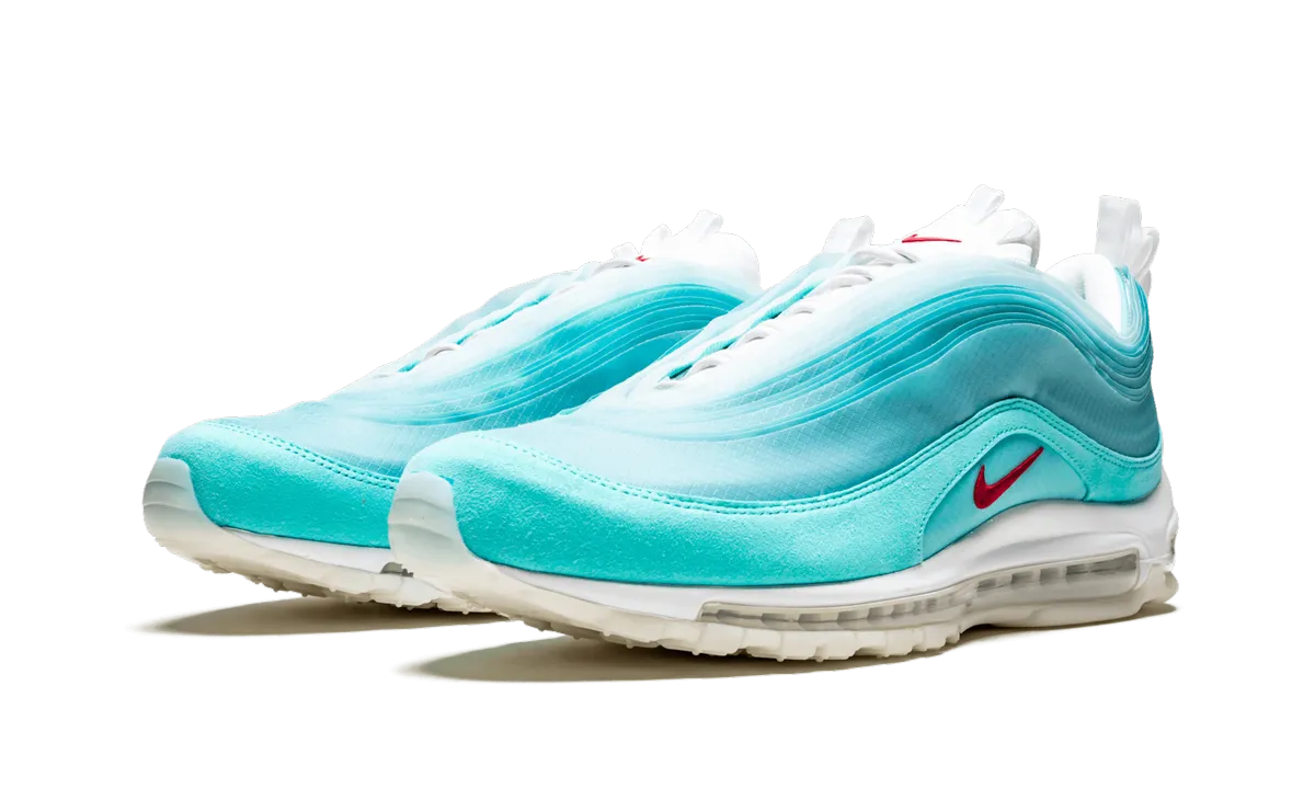 Air Max 97 "On Air - Shanghai Kaleidoscope" running in a light rail station area shoes all - terrain