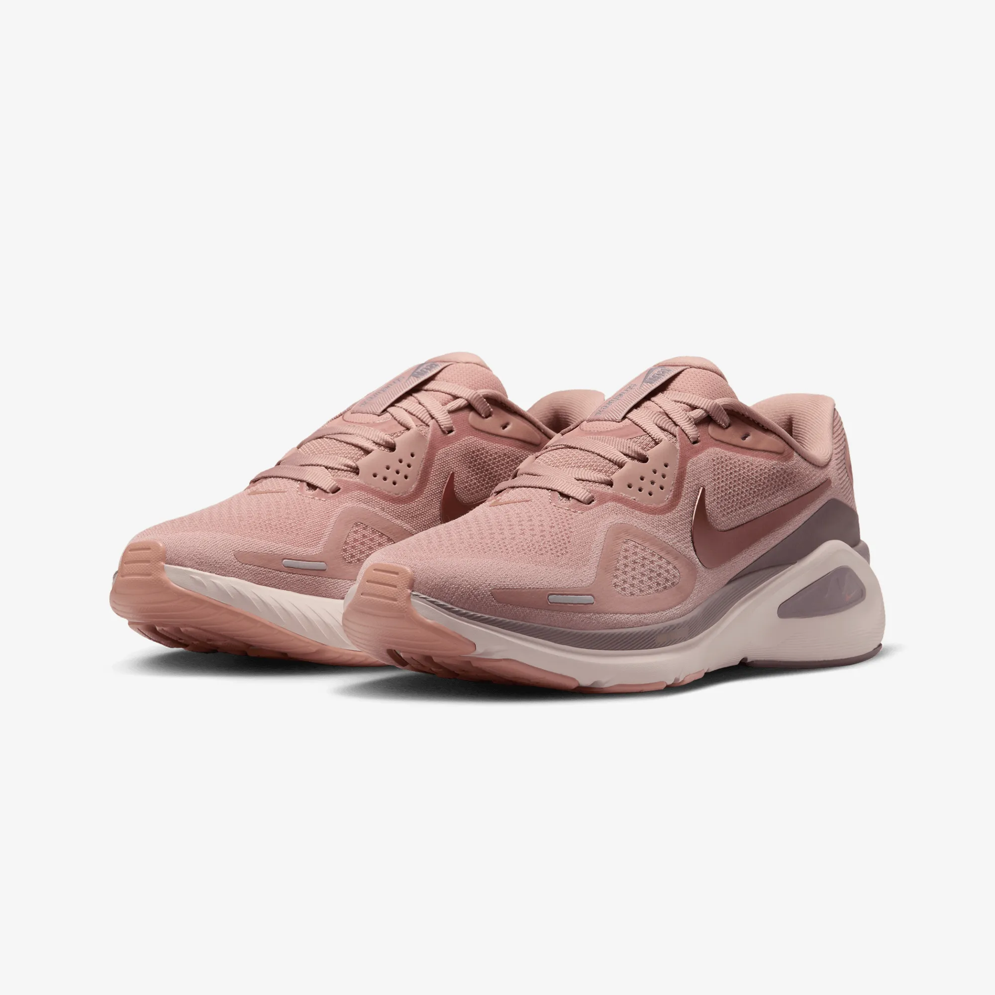 NIKE | STRUCTURE 26 { PARTICLE PINK/MTLC ROSE GOLD-TAUPE GREY Hexagonal Grip Tread