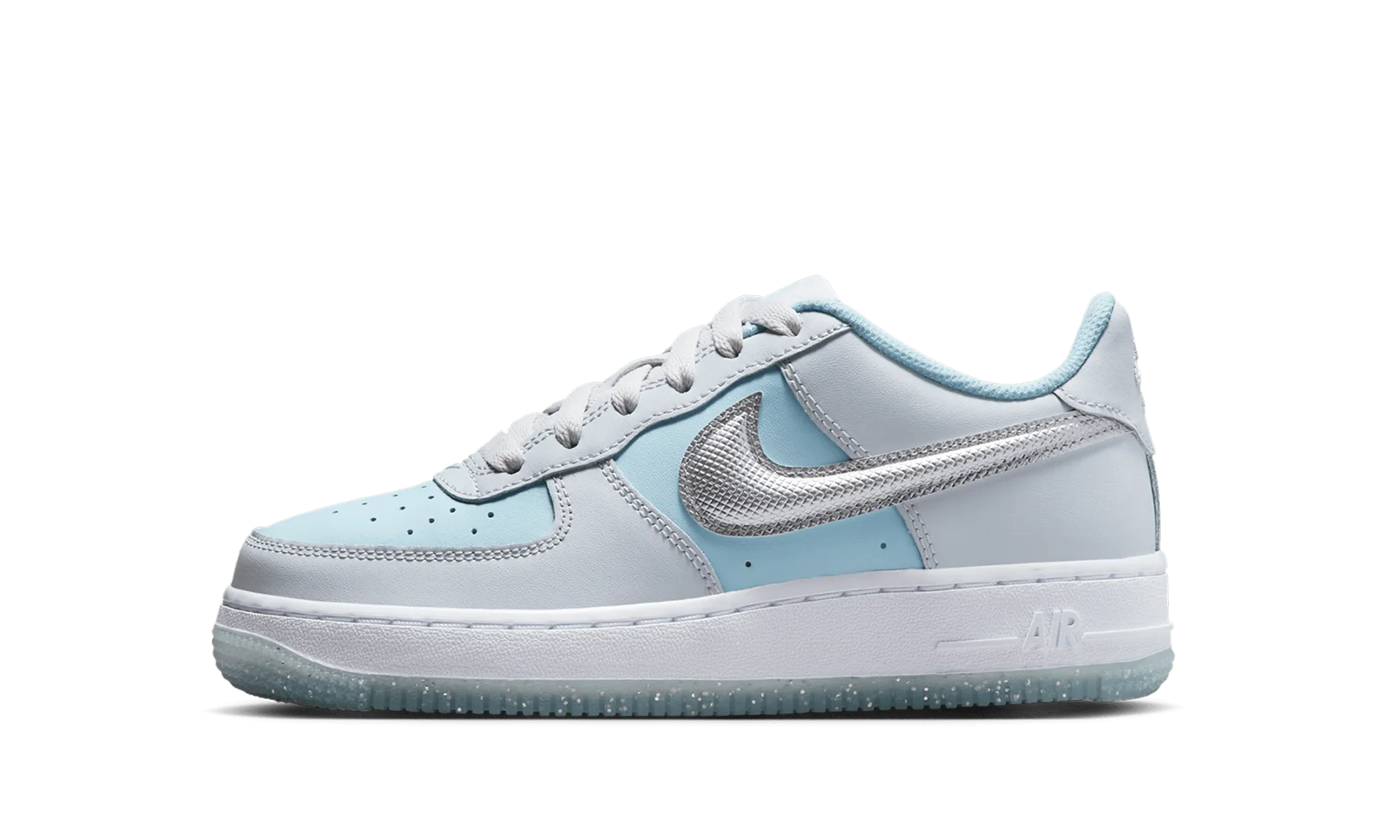 Air Force 1 GS "White/Safety Orange-White" suede upper Flexibility Ride