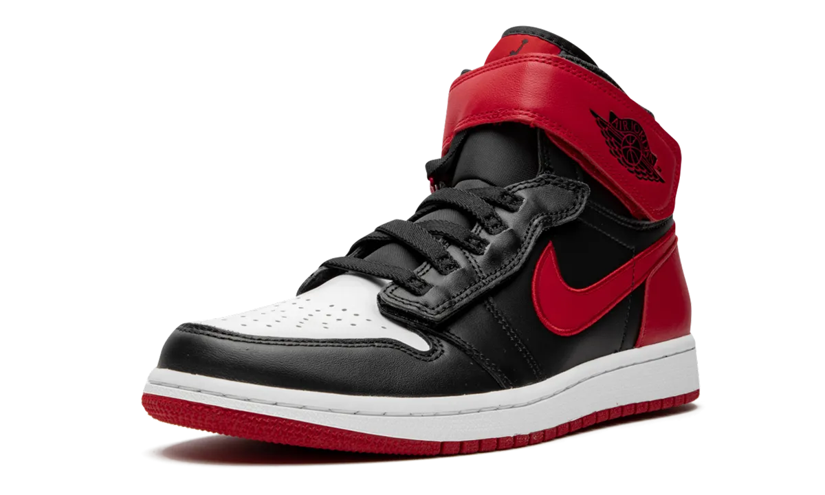 Air Jordan 1 HI Flyease "Bred White Toe" Durable Rubber Compound