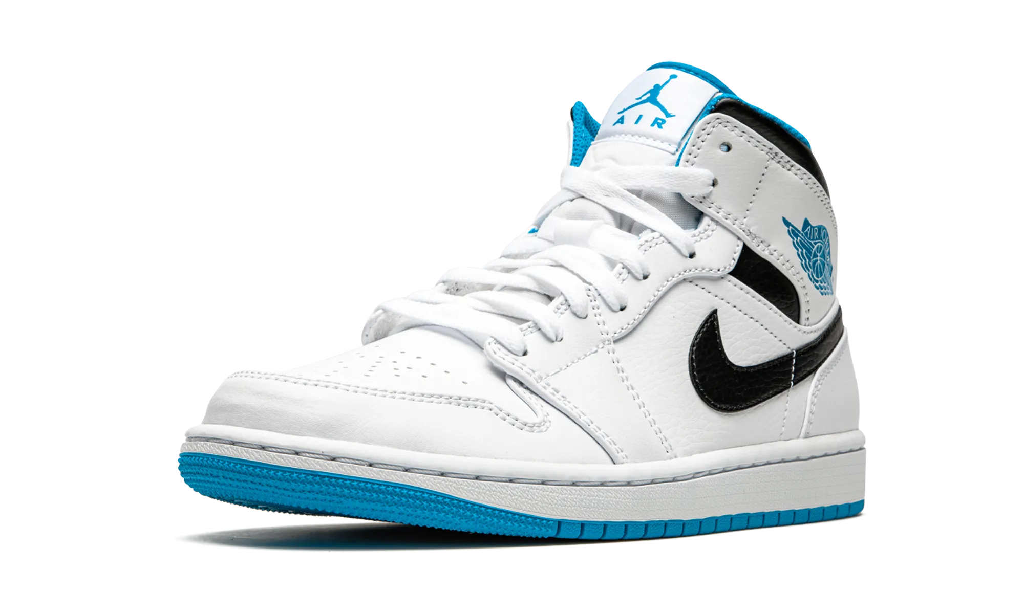 Air Jordan 1 Mid "White / Laser Blue" Low Support