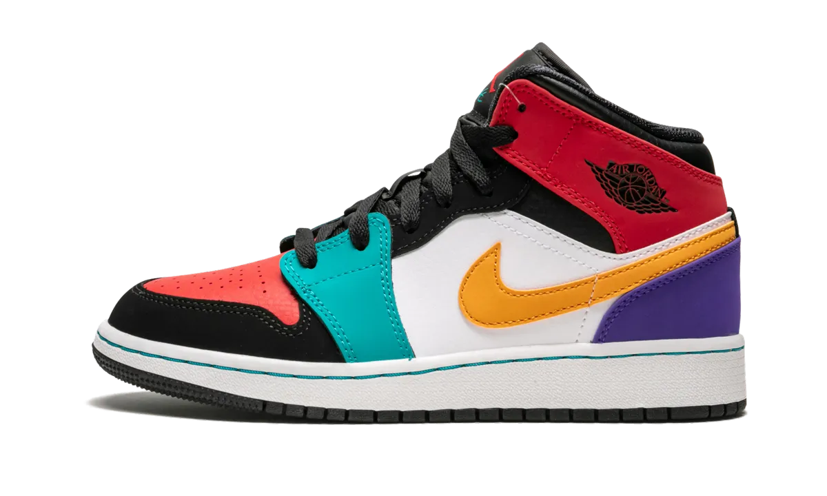 Air Jordan 1 Mid GS "Multicolor" Breathable Ease Comfort Driven