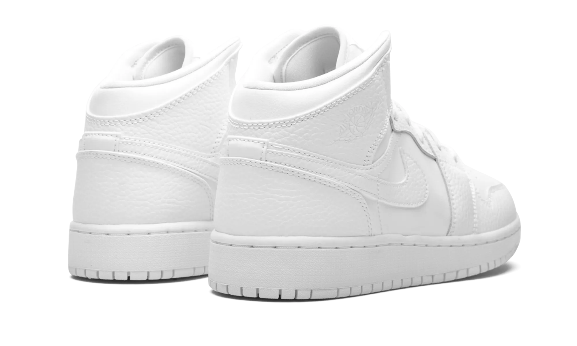Air Jordan 1 Mid GS "Triple White" City Stroll Reflective