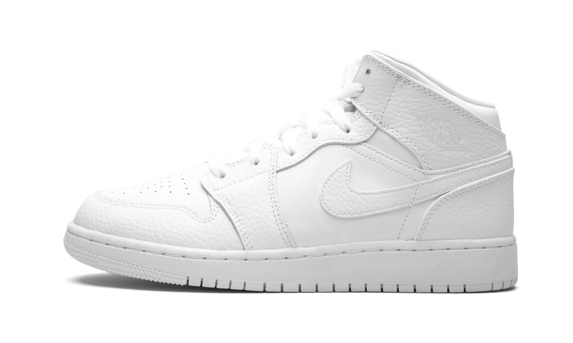 Air Jordan 1 Mid GS "Triple White" Thermoplastic Construction Modern Casual