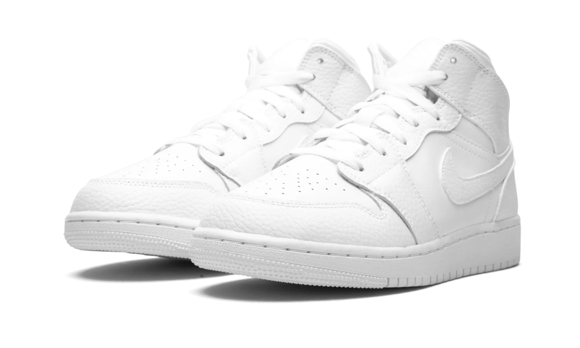 Air Jordan 1 Mid GS "Triple White" Flex Zones