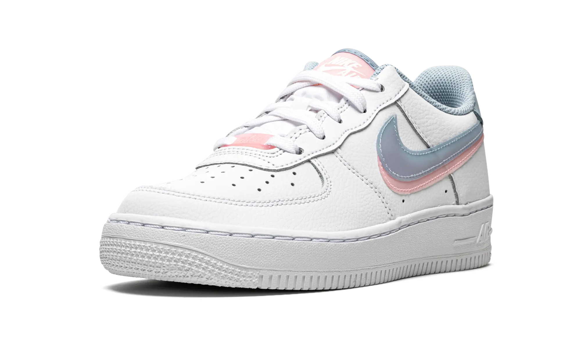 Air Force 1 LV8 GS "Double Swoosh - White / Blue / Pink" Responsive Fresh Vibe