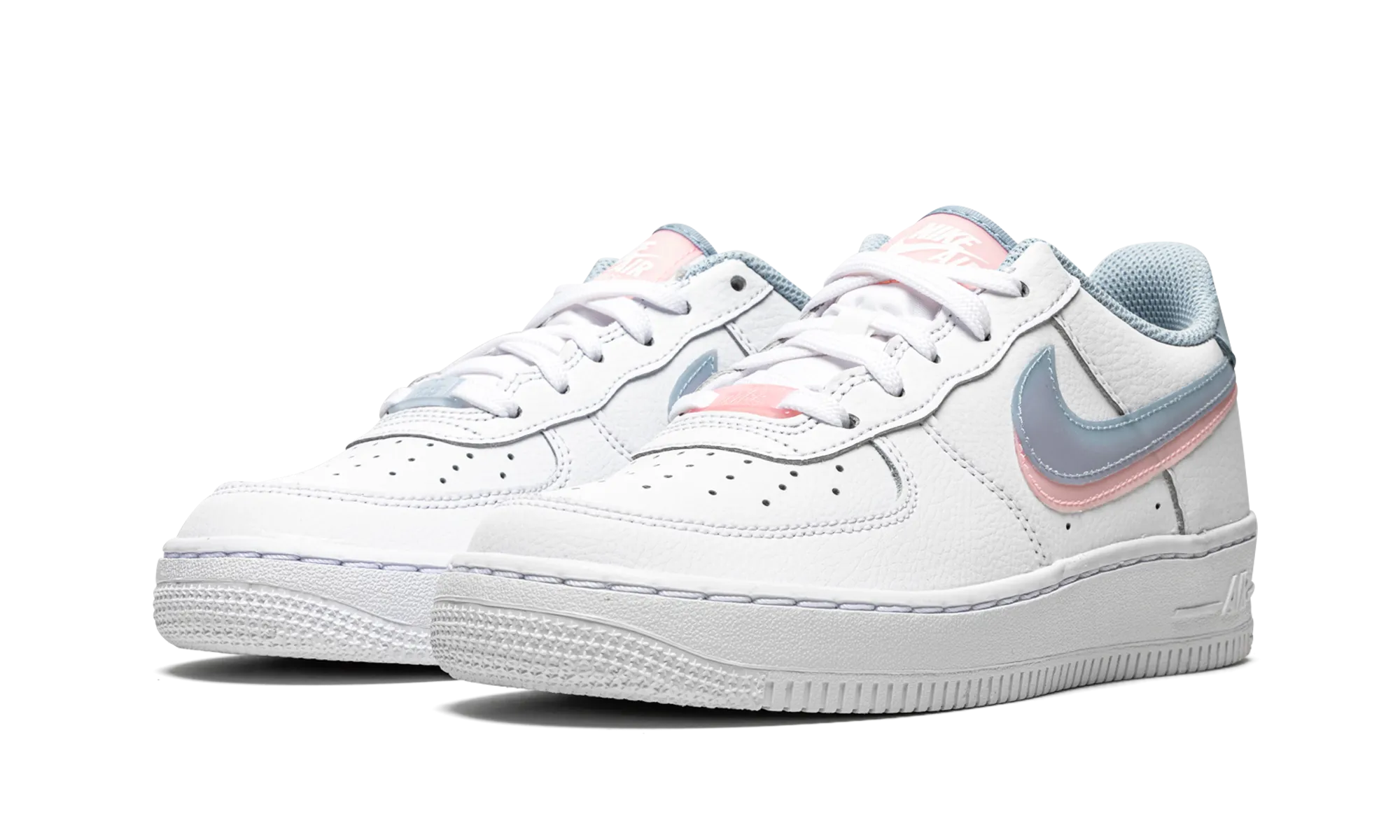 Comfort Lining Air Force 1 LV8 GS "Double Swoosh - White / Blue / Pink"