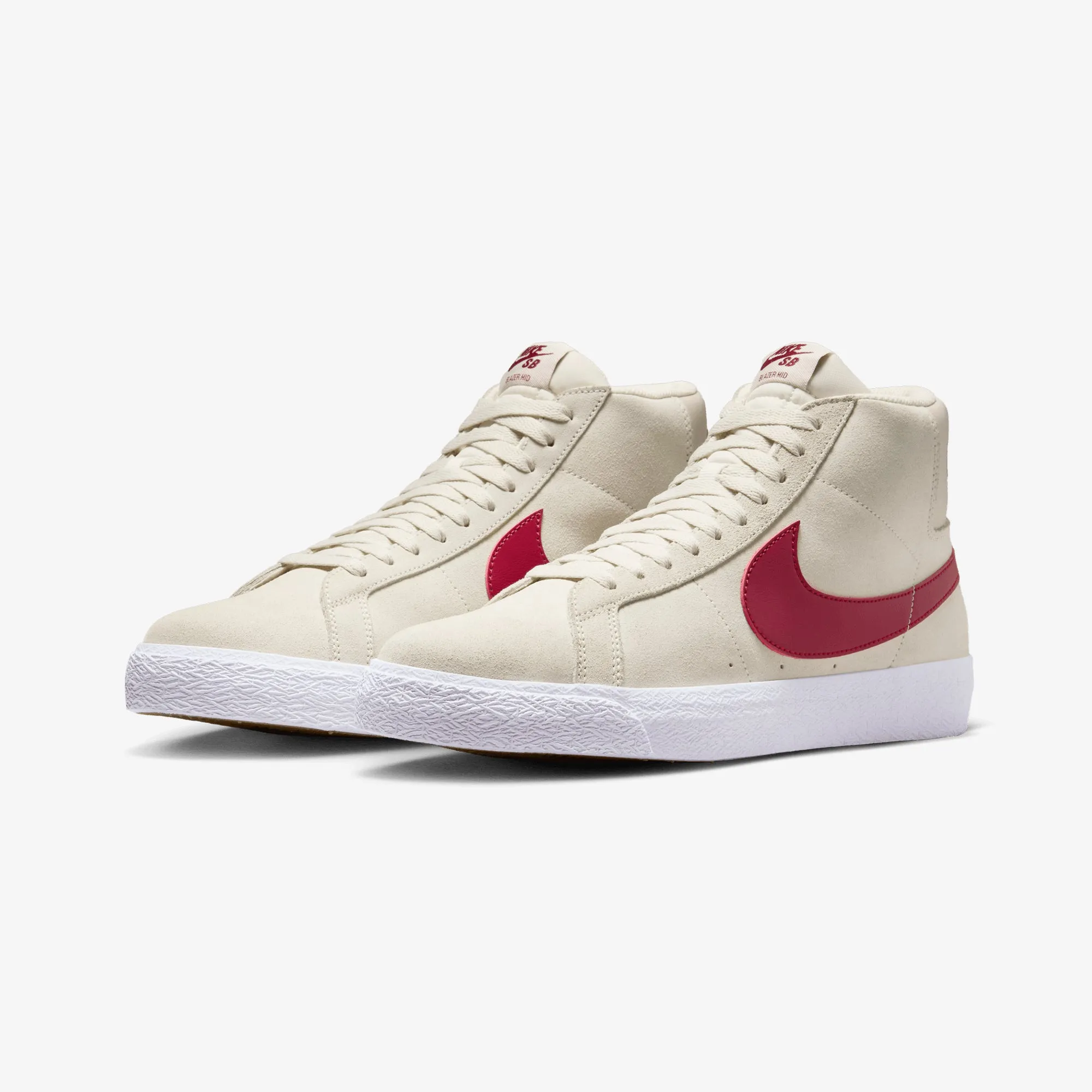 Adaptive Fit Collar Nike | SB ZOOM BLAZER MID { PALE IVORY/NOBLE RED-SILT RED-WHITE