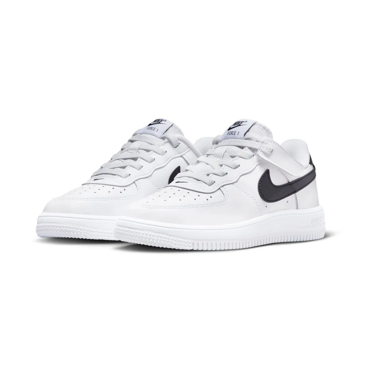 Reinforced toe Nike Force 1 Low EasyOn 'White Black' Little Kids' Shoes