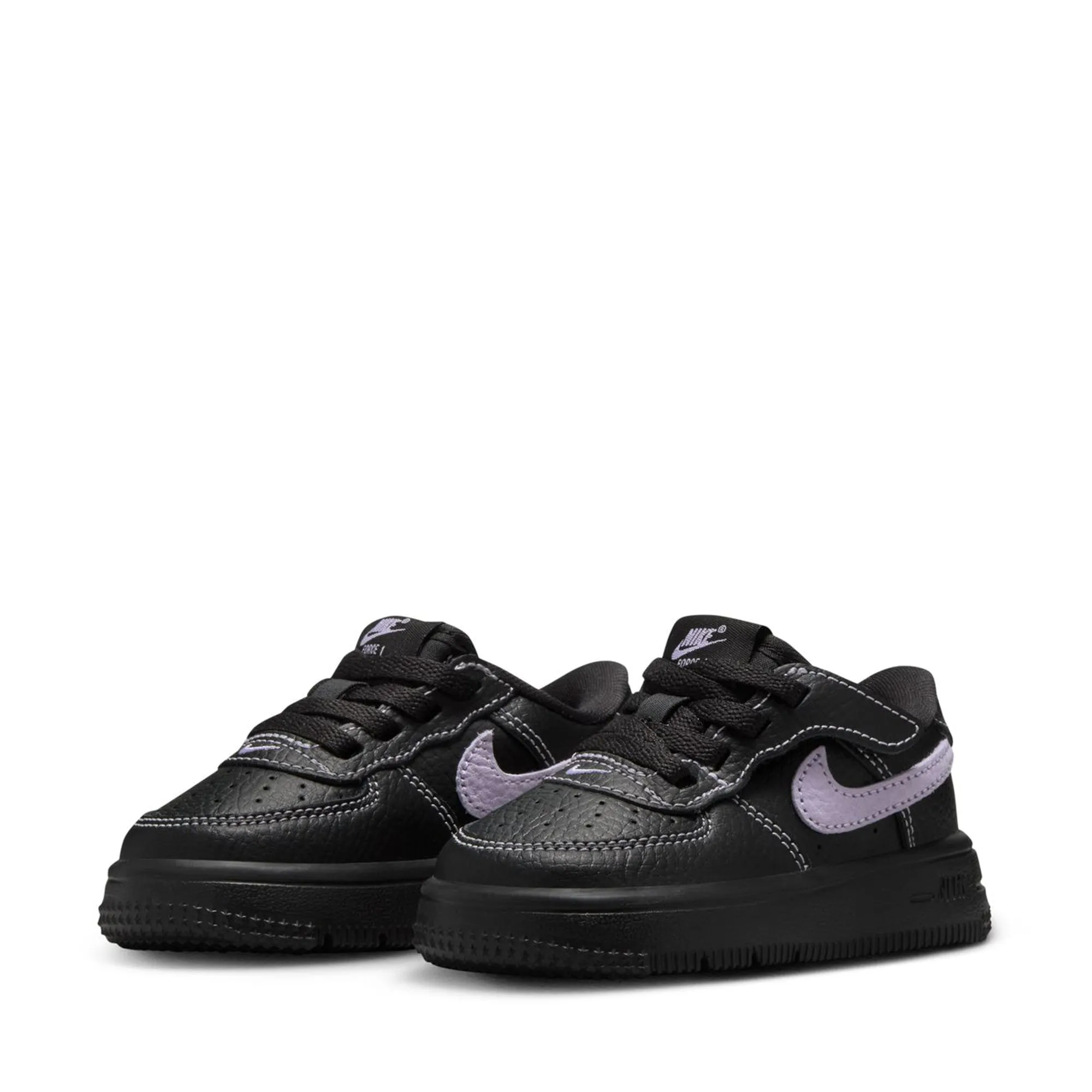Enhanced Lateral Support LongLasting Nike Force 1 Low LV8 Easyon (TD) - Black/Hydrangeas