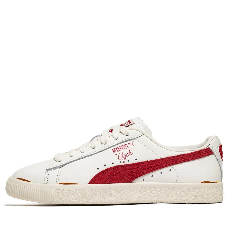 High Rebound Outsole Stylish Design Puma Clyde Neverworn III - Warm White/Chalk Red