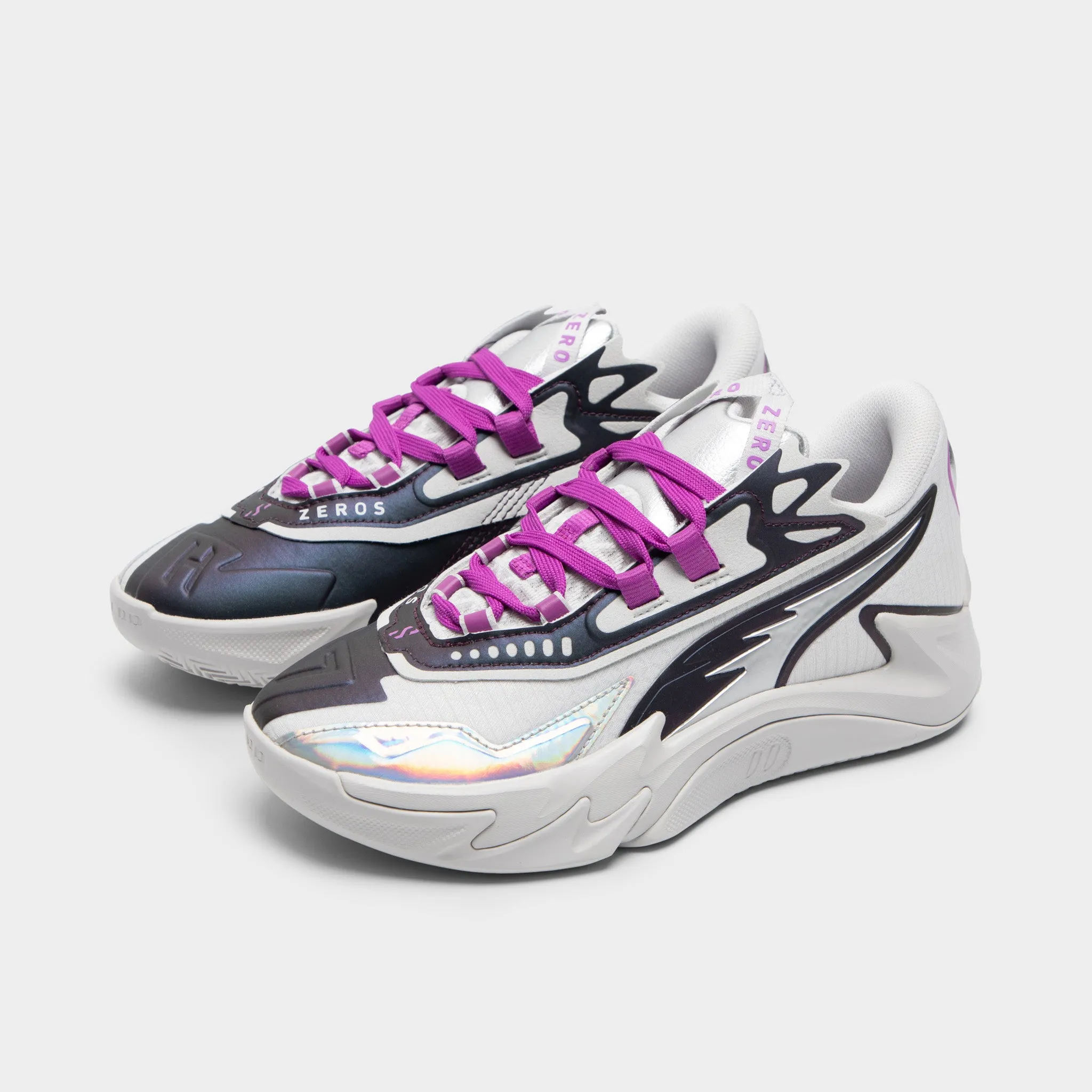 PUMA Juniors' Scoot Zeros II "Sterling" Feather Gray / Wild Berry Balanced Motion