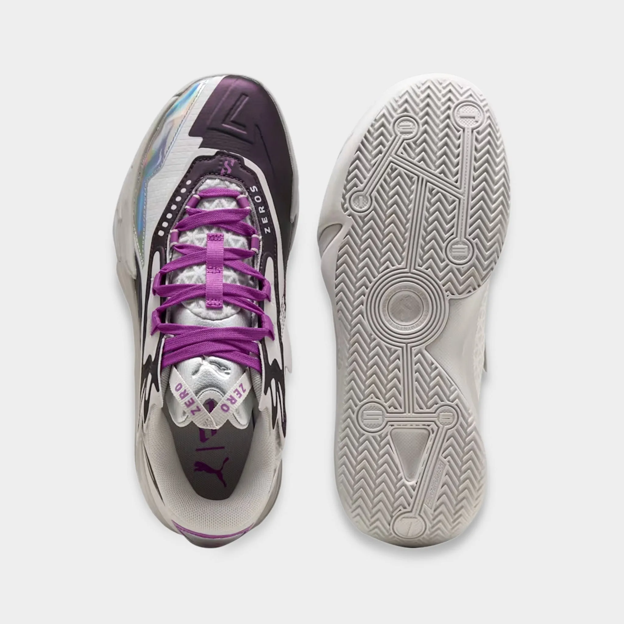 PUMA Scoot Zeros II "Sterling" Feather Gray / Wild Berry Heel Safe Smart Pair