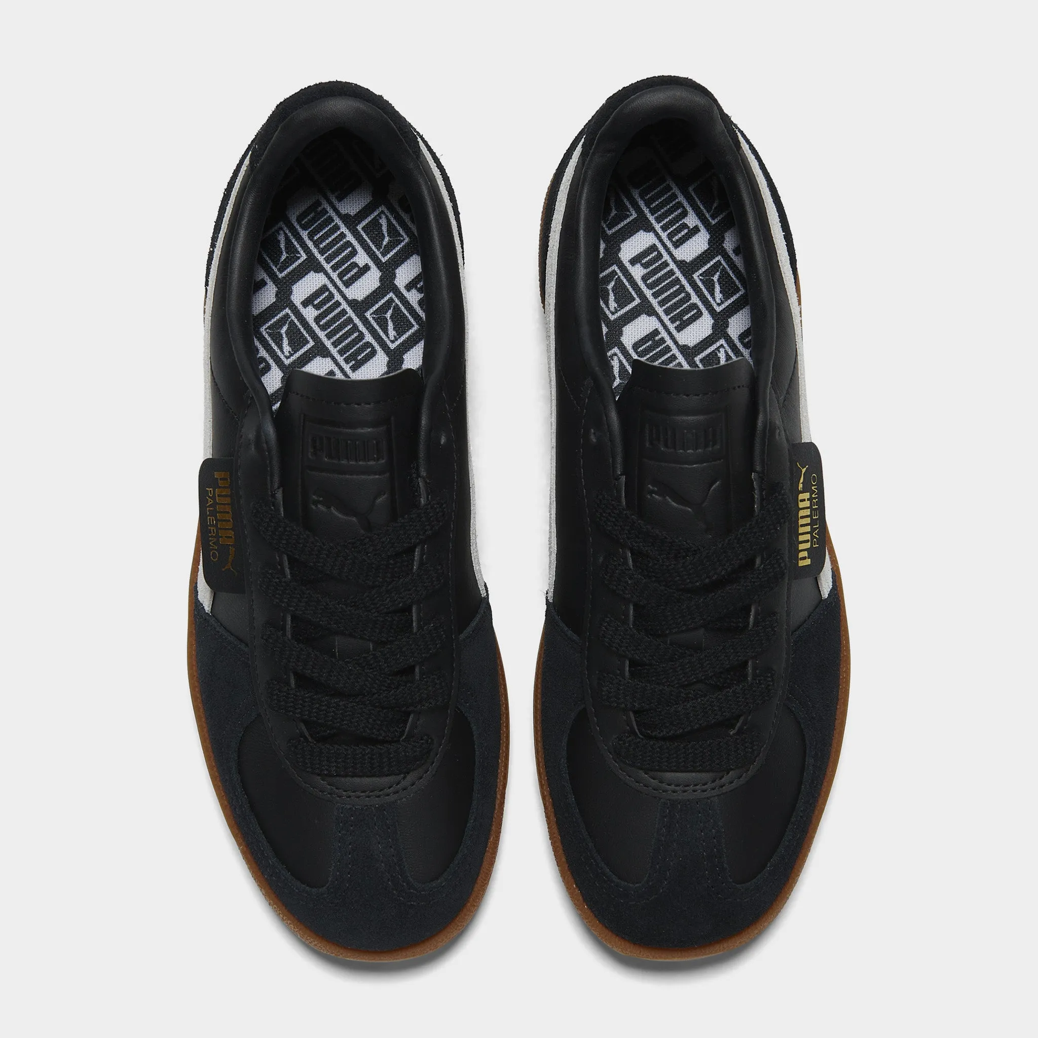 PUMA Women's Palermo Leather Black / Feather Gray - Gum Indoor Use Leap Hike