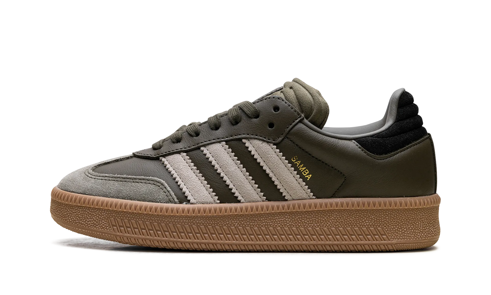 Sleek Aesthetic Samba XLG "Olive Strata Wonder Beige Gold Metallic"