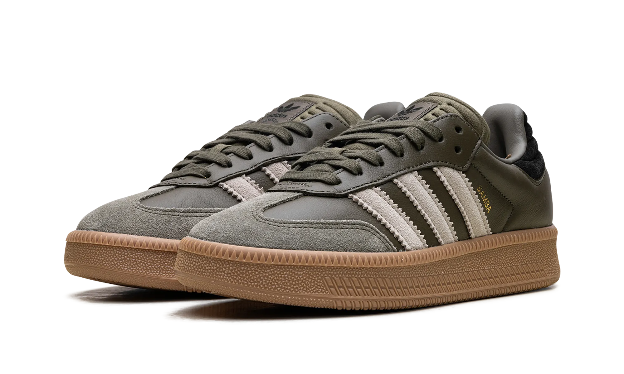 ComfortInsoles Zip Up Samba XLG "Olive Strata Wonder Beige Gold Metallic"