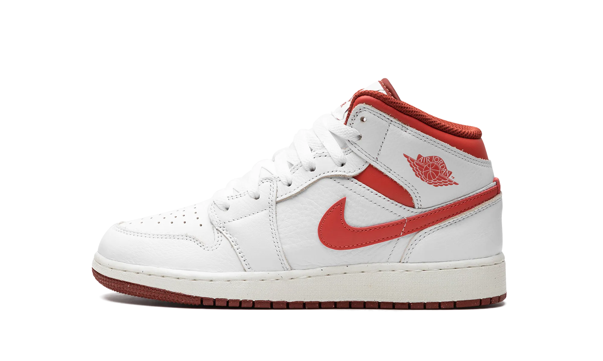 AIR JORDAN 1 MID SE GS "WHITE DUNE RED" Off-Road Ready Urban Flex