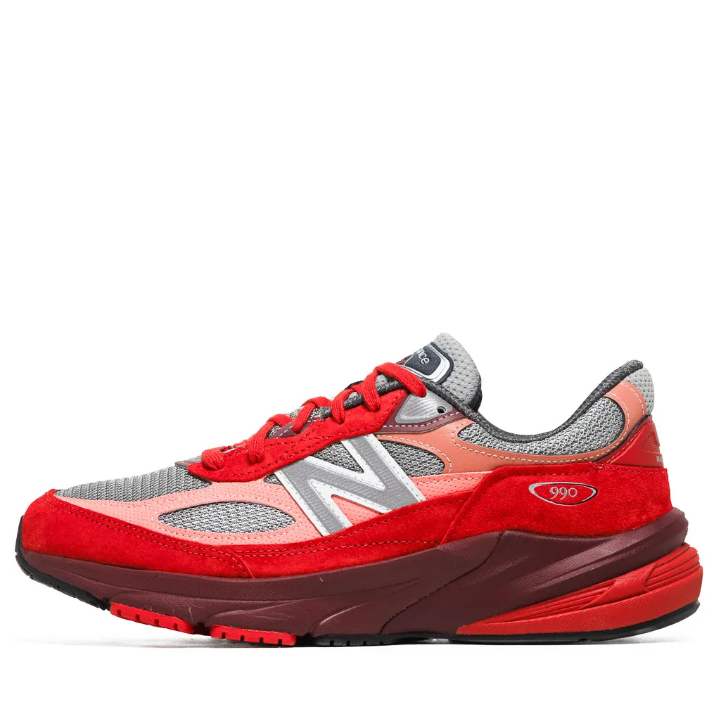 New Balance Made In USA 990v6 - Molten Lava/Monarch Burgundy Total Support