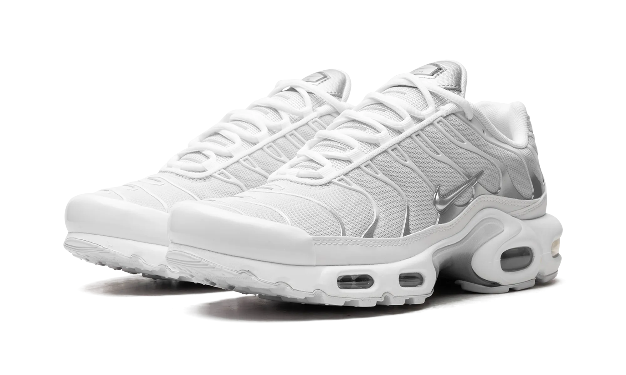AIR MAX PLUS WMNS "White / Metallic Silver" foam sole moisture - wicking shoes