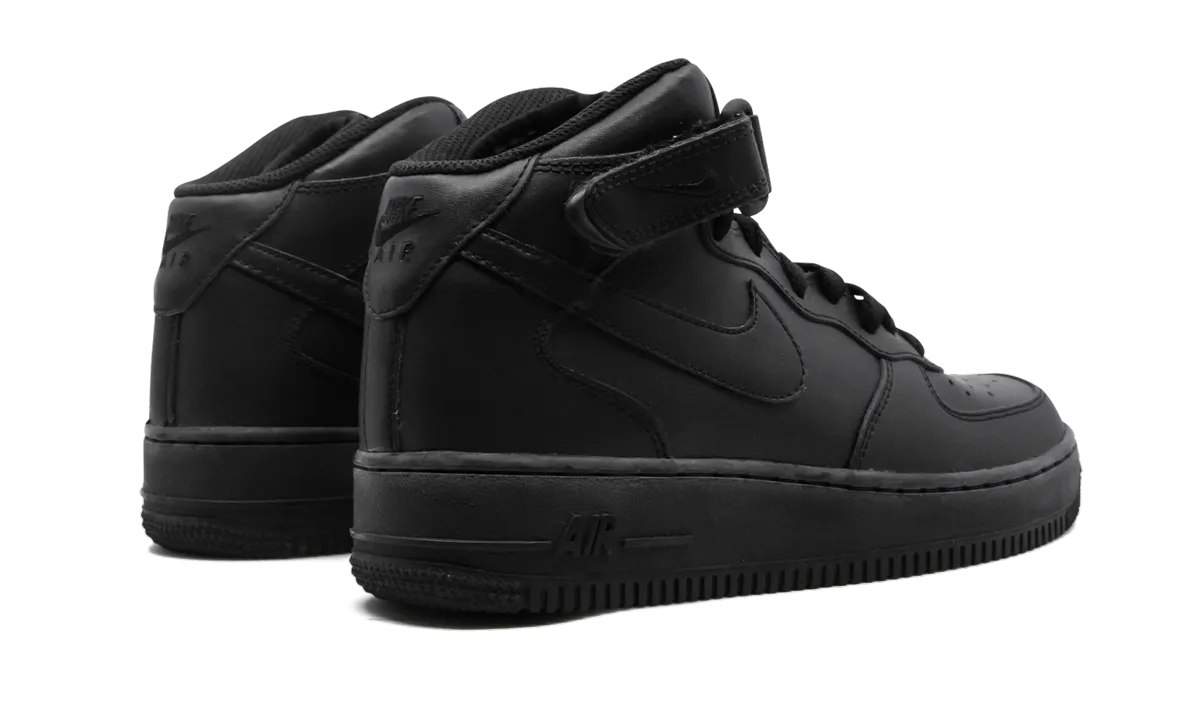 Slip On Comfort Foot Security Air Force 1 Mid GS "Triple Black"