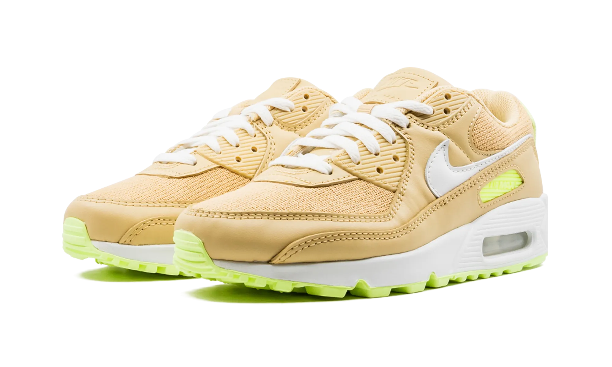 AIR MAX 90 MNS WMNS "Sesame / Barely Volt" running in a nature reserve shoes running in obstacle races shoes
