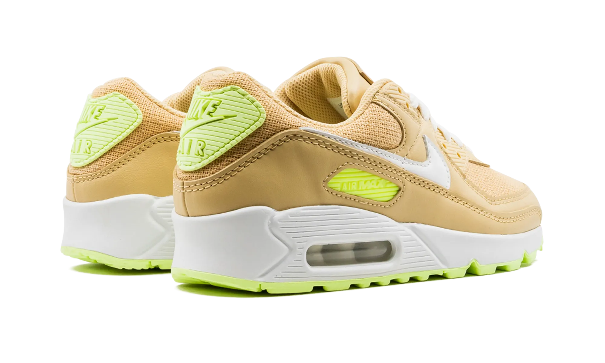 Soft Leather casual sneakers AIR MAX 90 MNS WMNS "Sesame / Barely Volt"